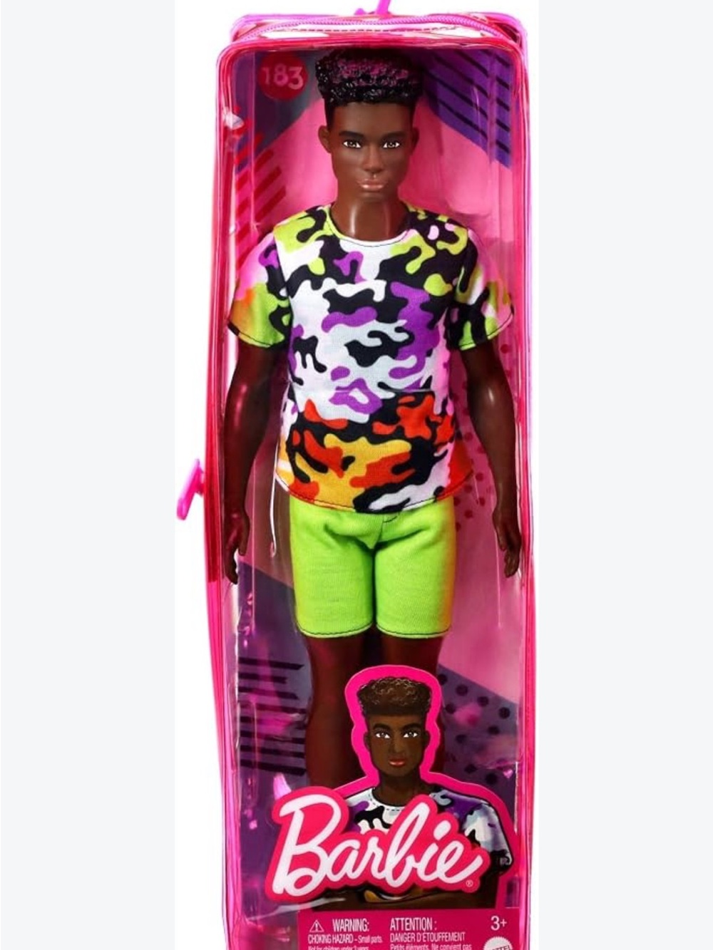 Mattel Barbie Doll in Neon Camo Shirt and Bright Green Shorts